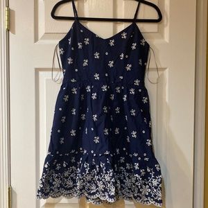 NWT Blue Rain by Francesca’s blue mini dress size small with spaghetti straps